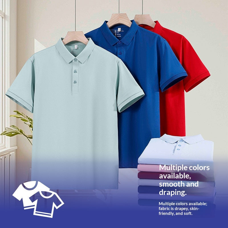 Solid-color Lapel Sports T-shirt For Running And Fitness