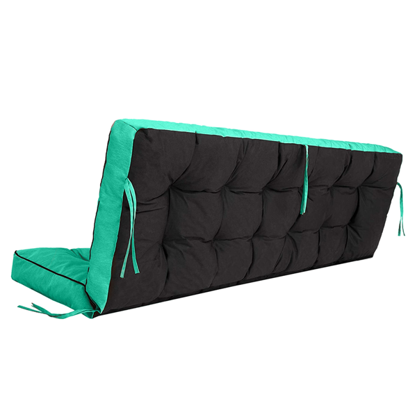 Outdoor Swing Cushions 55 Inch,Waterproof 4in  Thick Porch Swing Cushion Replacement With Backrest And Ties,Comfortable 2-3 Seat Pation Swing Pad For Backyard,Garden,Lawn,Outdoor Furniture Blue