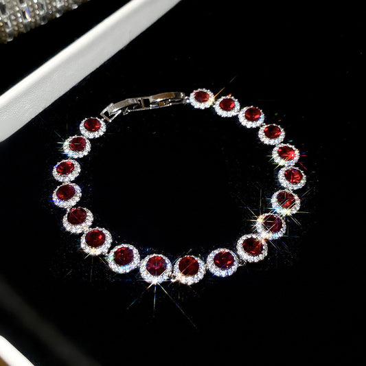 Korean Fashion Ins Diamond-shaped Zircon Bangle Dainty  Bracelet Chic Versatile Wrist Accessory