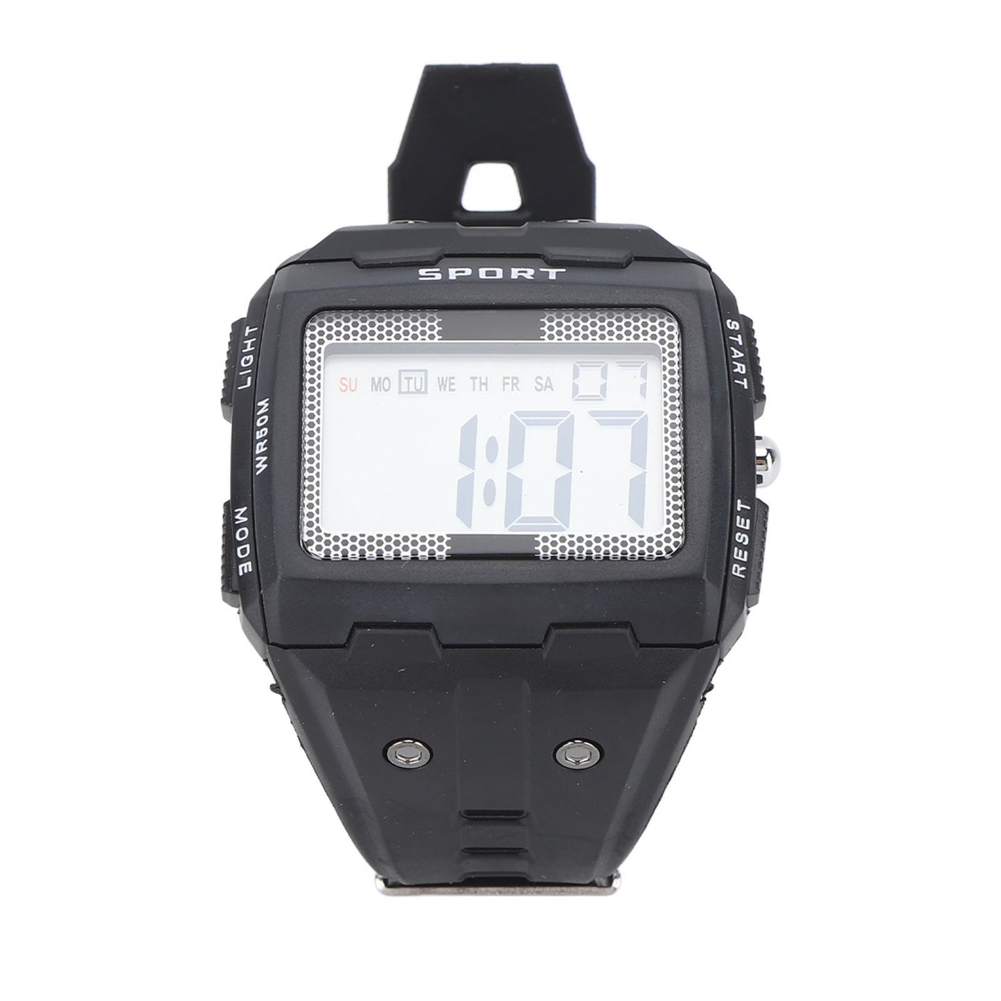 Men Sport Watch Waterproof Large Screen Portable Chronograph Watch For Outdoor Climbing Camping Black