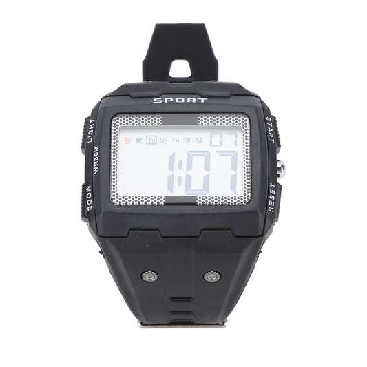 Men Sport Watch Waterproof Large Screen Portable Chronograph Watch For Outdoor Climbing Camping Black