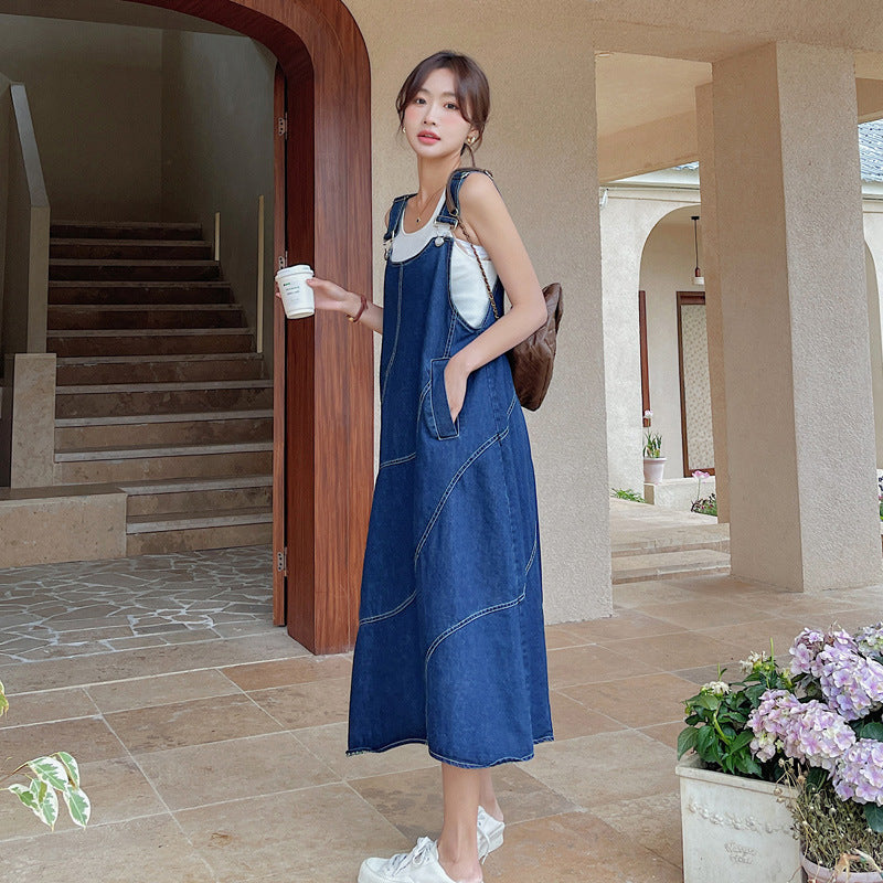 Korean-style Retro All-Match Figure-Flattering Loose A-Line Dress