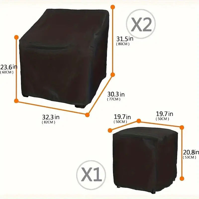 Waterproof Outdoor Patio Furniture Cover Set - Heavy Duty Dust Proof Protector For Table Chairs Sofa - All Weather Garden Deck Covers