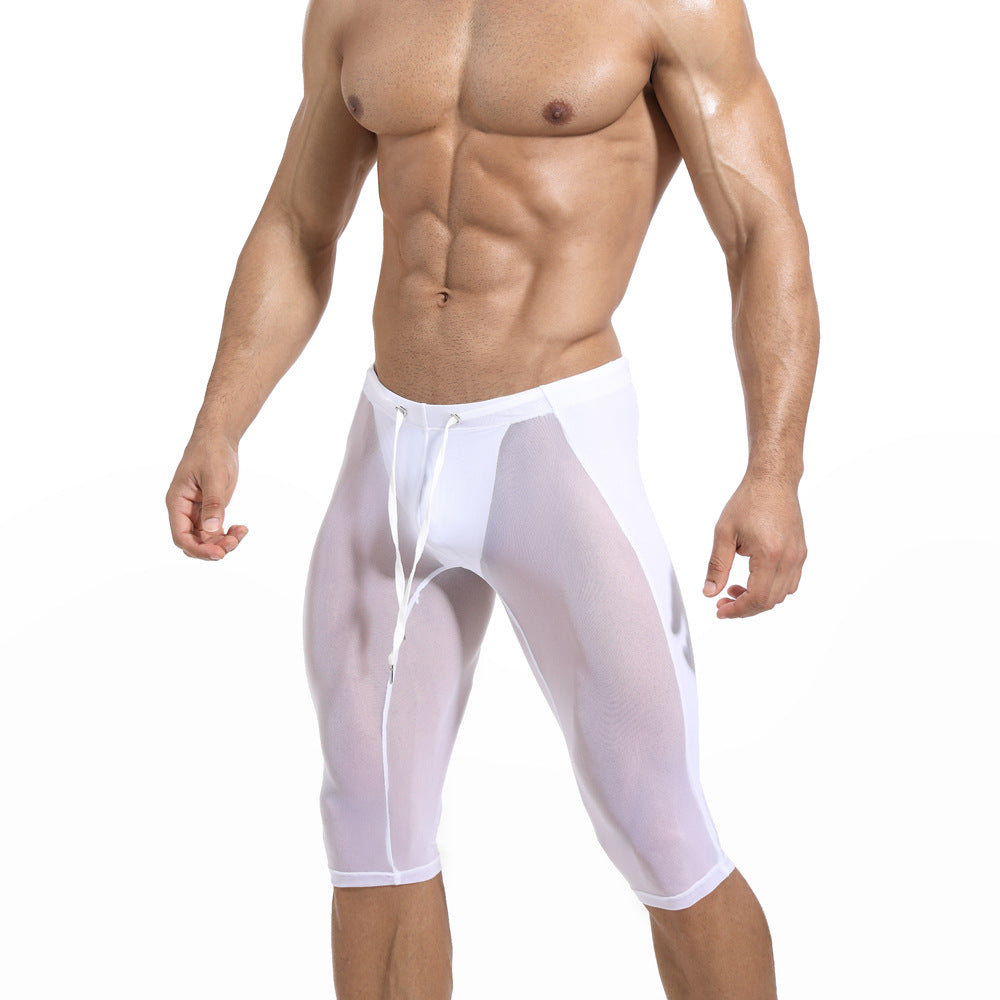 New Men's Mesh Tight Cycling Pants Running Fitness Exercise