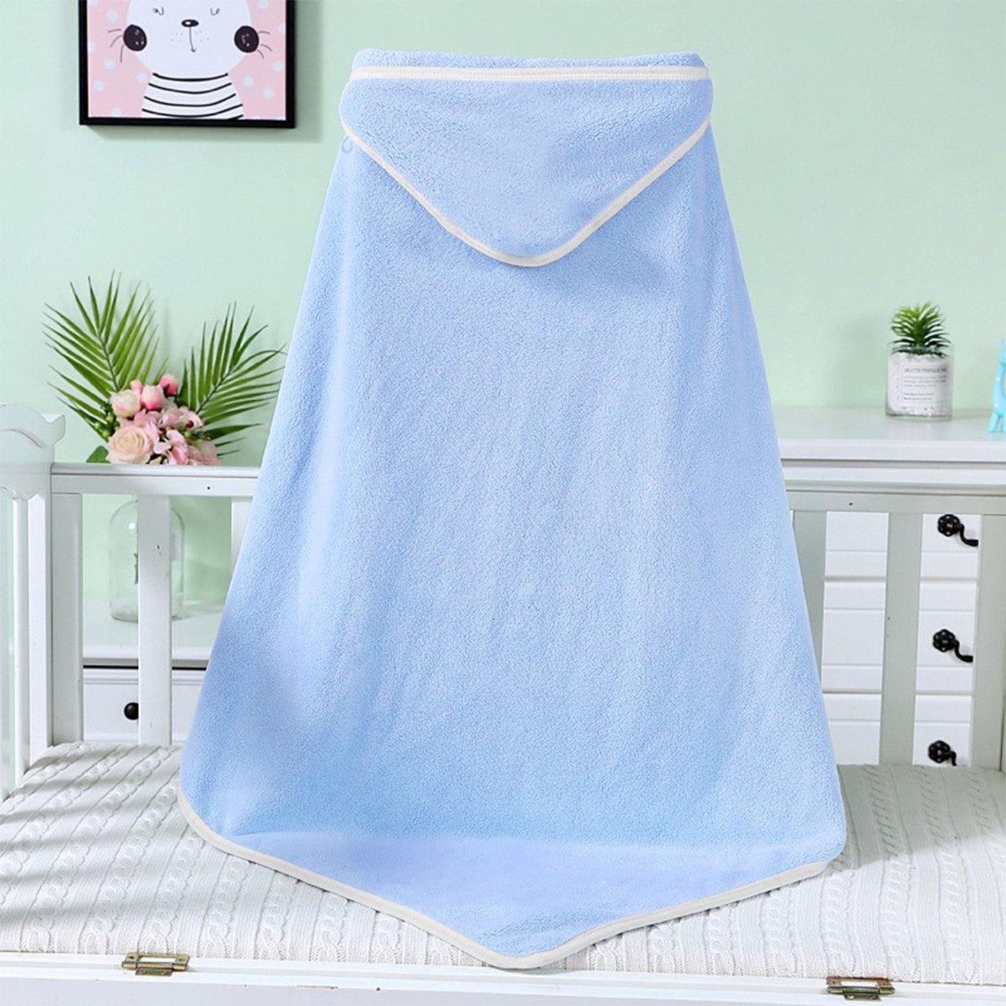 Class A Bamboo Fiber Swaddle With Hood Childrens Bath Towel Blanket And Cape All In One