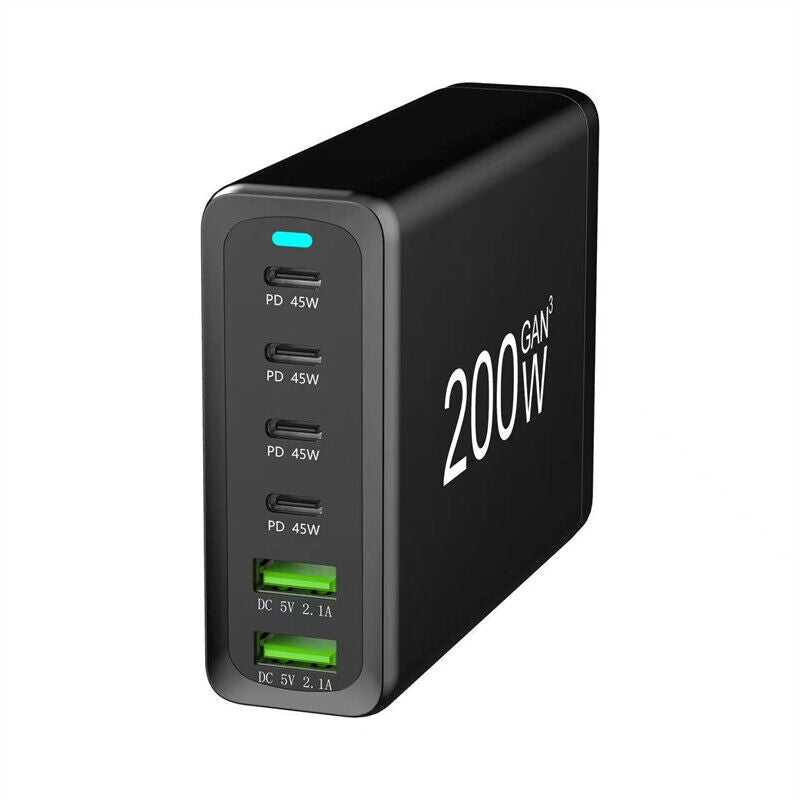 200W GaN Charger USB-C Type C PD Fast Charging Station For   Ipad