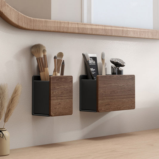 Wall-Mounted Comb And Makeup Brush Organizer For The Bathroom