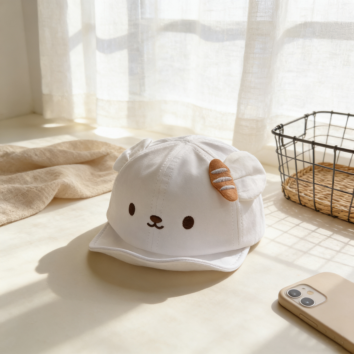 Children's Single-color Cartoon Embroidered Animal-shaped Adjustable Cute Casual Soft-brimmed Baseball Cap, Suitable For Outdoor Travel