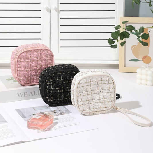 Chanel-style Makeup Bag With Handle Waterproof Storage Travel Organizer