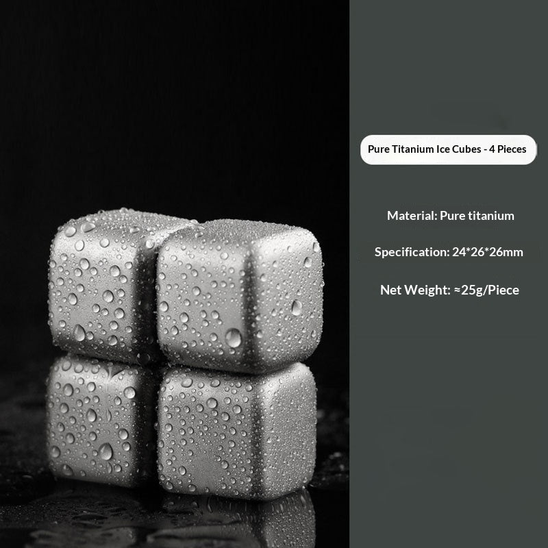 Pure Titanium Ice Cubes Food-Grade Metal Ice-Making Gadget