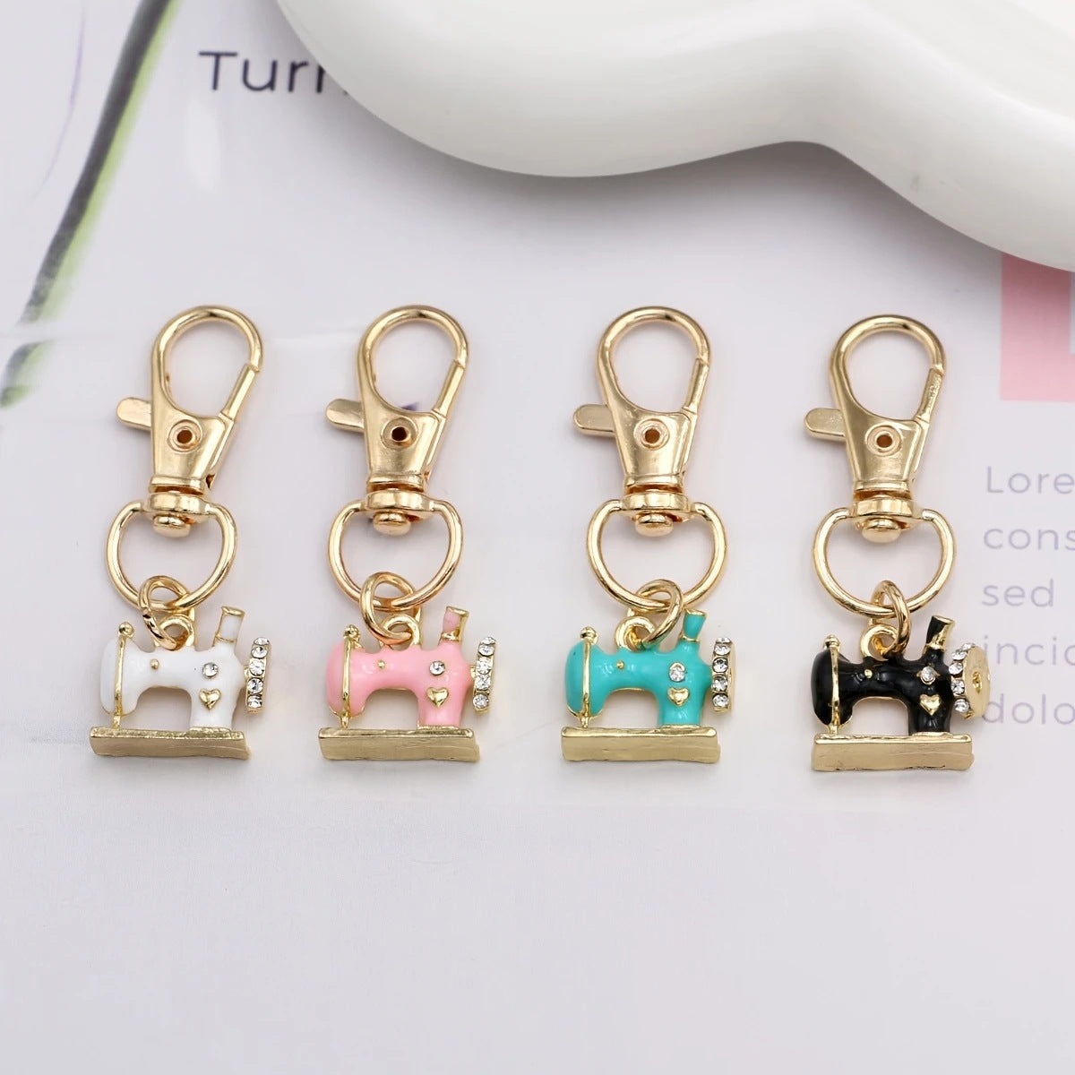 DIY Korean-style Jewelry Accessories K Gold Color Enamel Alloy Pendant