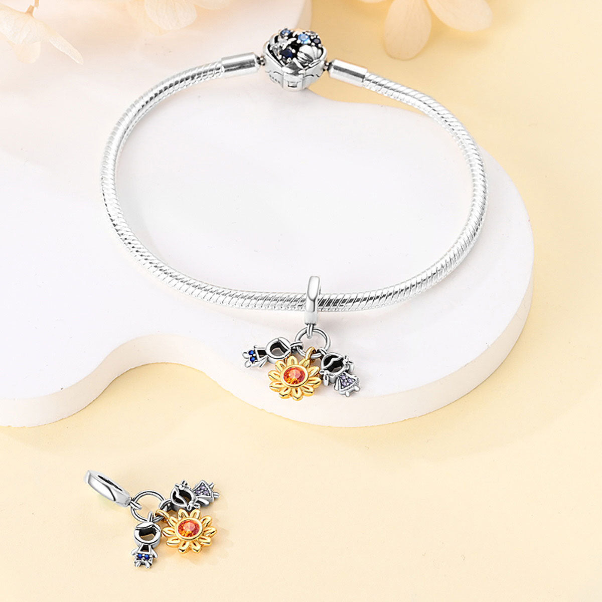 Hot Copper Silver-Plated Romantic Date DIY Beaded Pendant Accessories