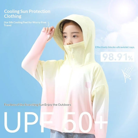 Kids Gradient Summer Ice-Silk Cooling Jacket Sun-Protection Clothing