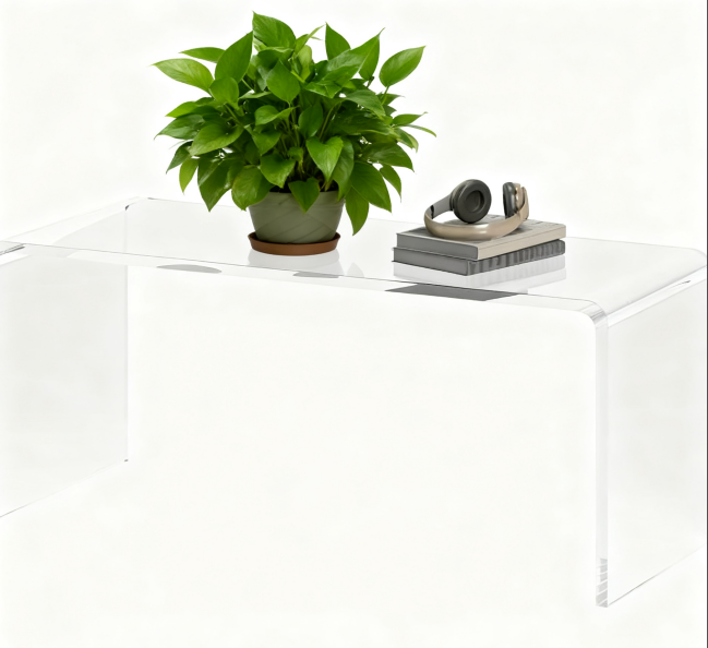 Coffee Table, 39inch Acrylic Long Rectangle Tea Table , Clear