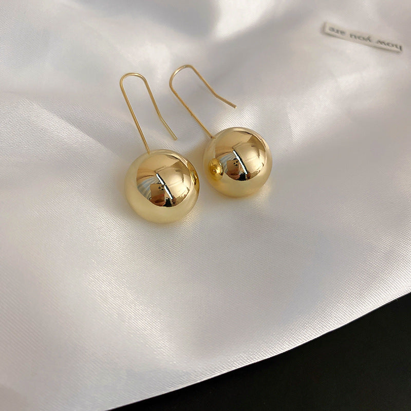 Minimalist Brushed Metal Earrings Women Silver Needle High Sense Stud Earrings Fashion Jewelry