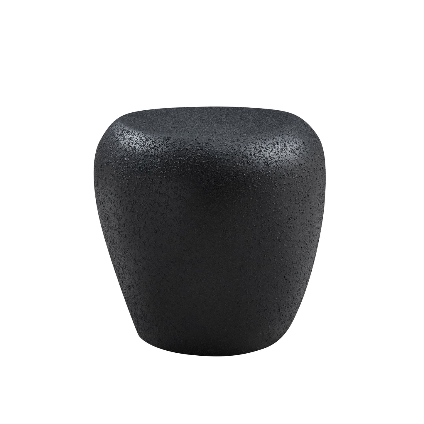 19.29 Inch Irregular Fiberglass Side Table  Durable, Scratch-Resistant & Waterproof End Table For Living Room,Apartment,Office,Matt Black