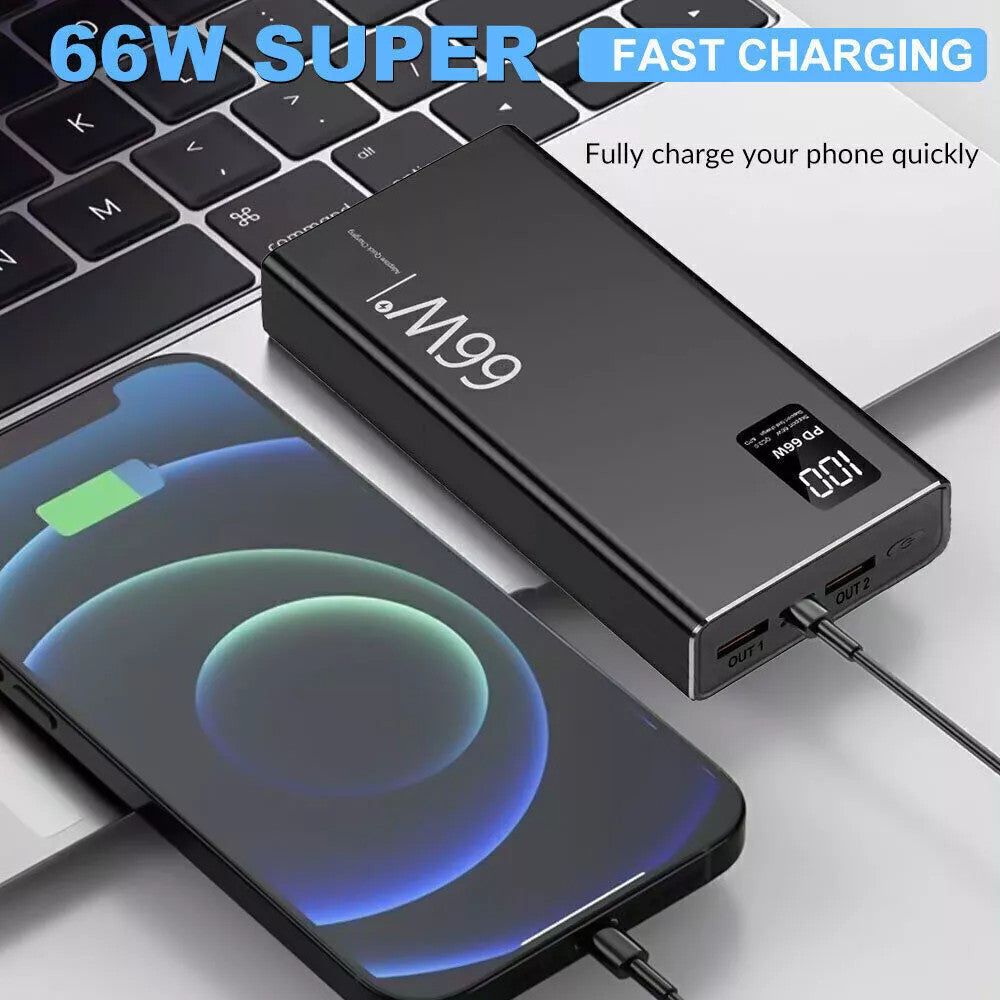 9000000mAh Power Bank Pack Fast Charger 2 USB External Battery For Mobile Phone