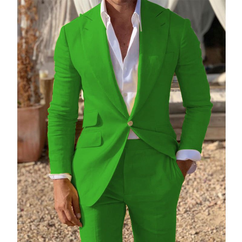 Cross-border Best-selling Mens Suit Two-piece Set