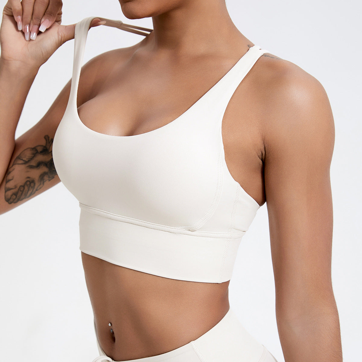 Nude Feel Spaghetti Strap Bra Beauty Back Exercise Fitness