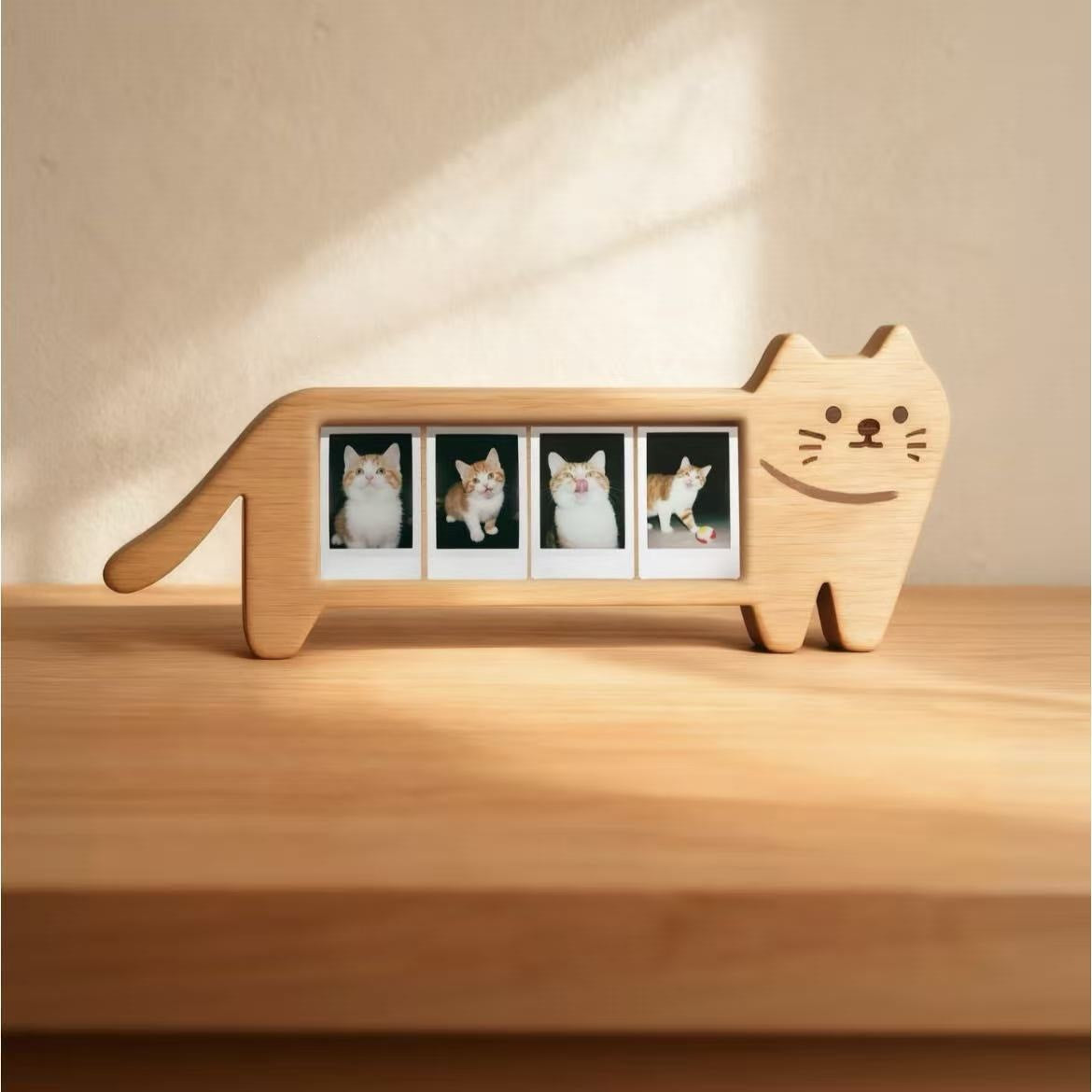 Cute Kitten Wooden Photo Frame For Capturing Seasonal Snapshots