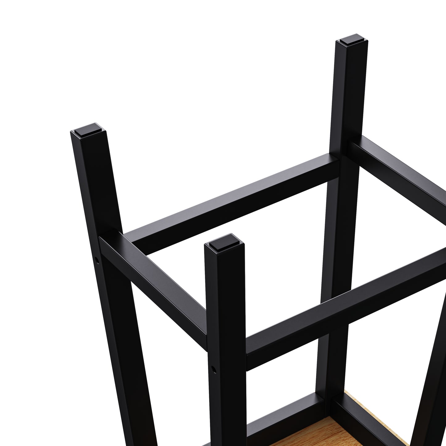 K&K Solid Wood Bar Stools  Not Cheap Iron , 25.6  Tall Set Of 2 Bar Chairs, Kitchen Counter Stools With Footrests, Farmhouse Stools For Dining Room, Kitchen, Counter, Black