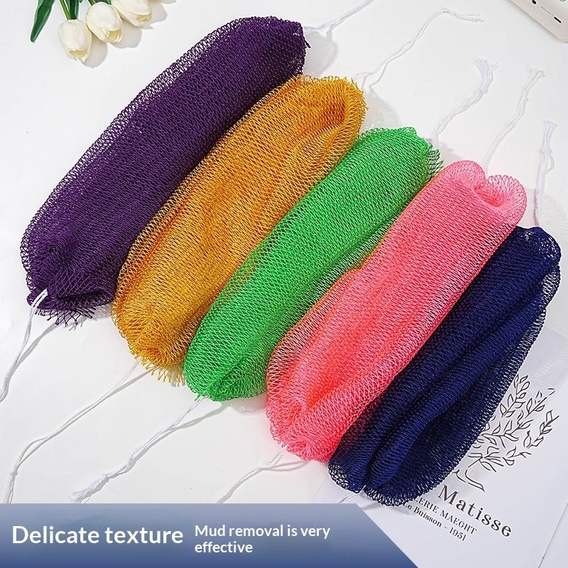 Back Exfoliating Strip-Style Bath Towel With Rope