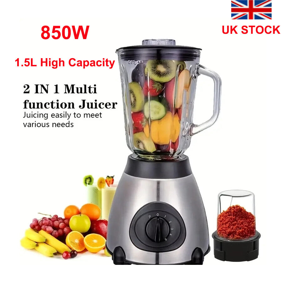 2in1 Juicer Blender 1.5L Fruit Grinder Smoothie Maker Food Processor Crusher UK