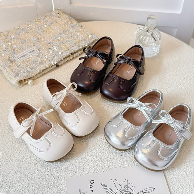 Sweet Bow Princess Shoes For Little Girls, Korean Edition Fashion, Single Shoes For Girls, Children's Shoes