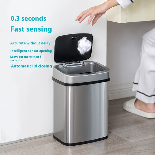 Smart Induction Stainless Steel Trash Can Home Office