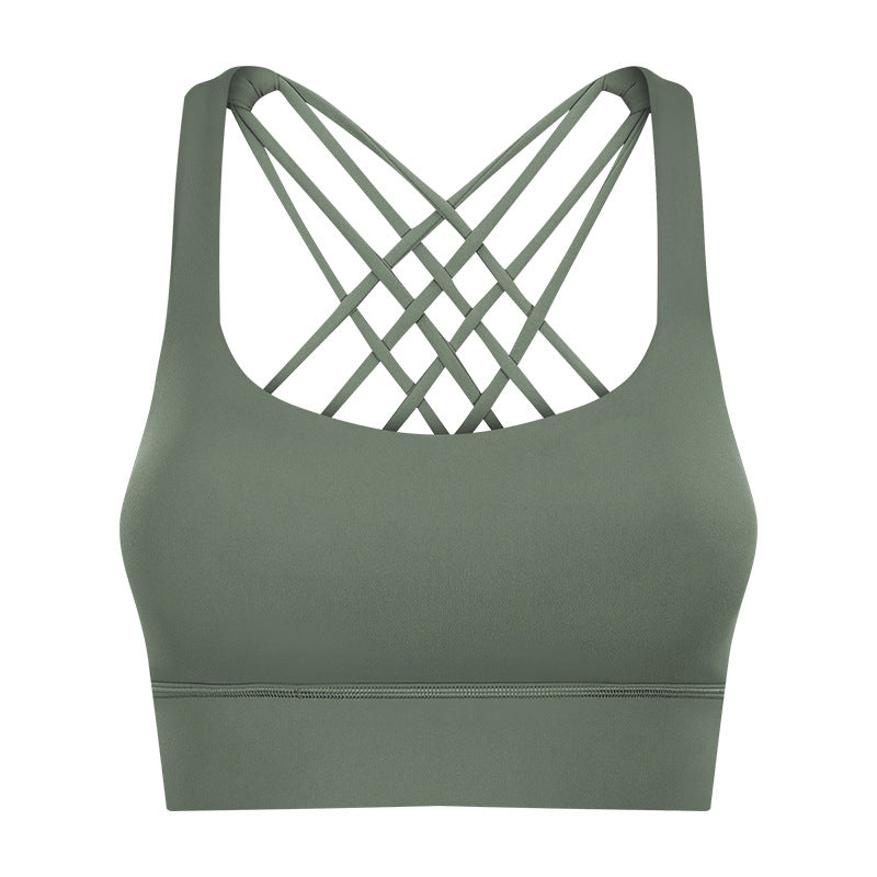 New Sports Underwear Women's Hem Widened Cross Beauty Back