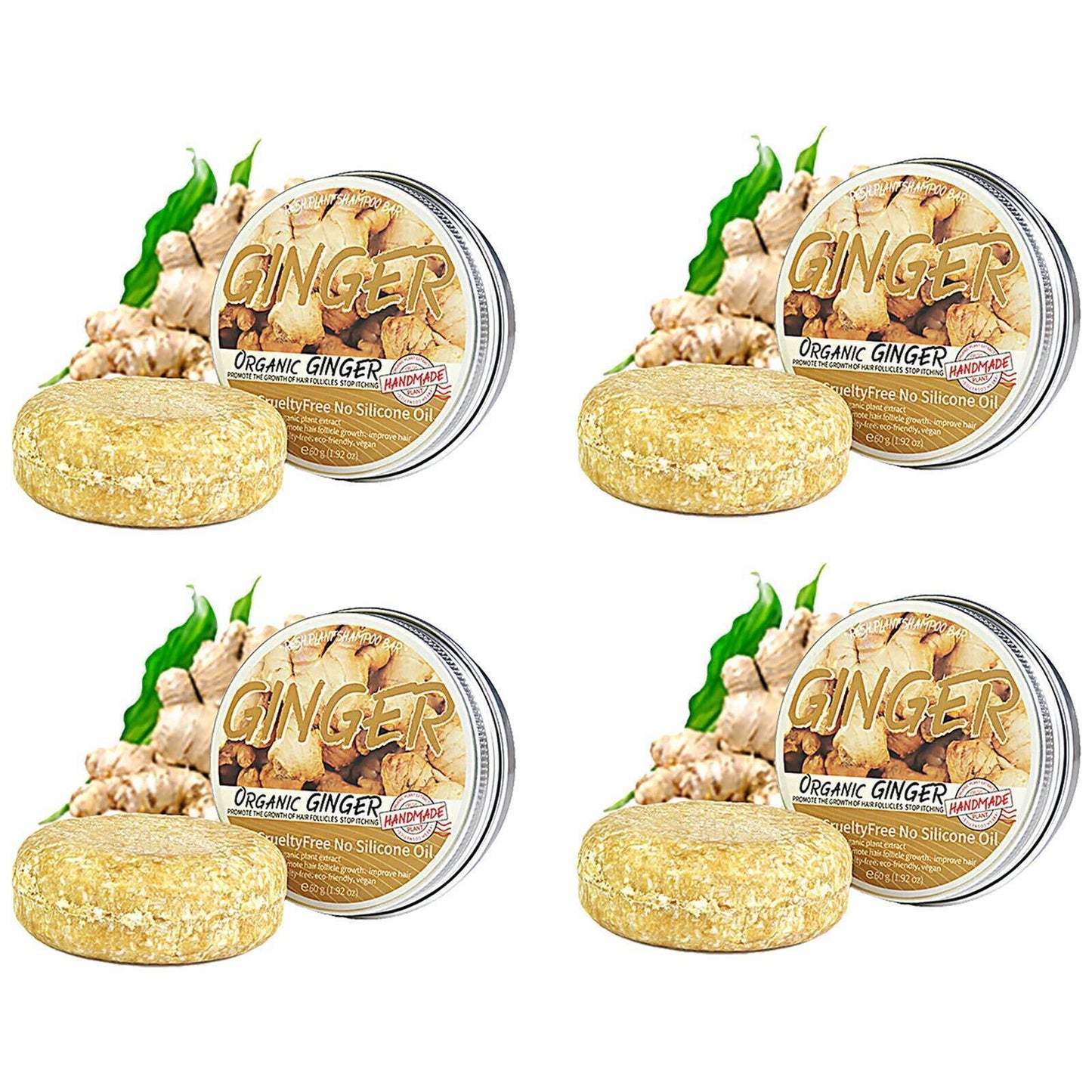 5Pcs Organic Ginger Shampoo Bar Anti Hair Loss Shmpoo Soap Hair Growth Care Soap