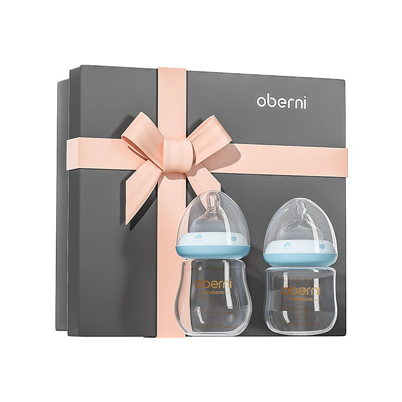 Glass Baby Bottle Gift Set Newborn Anti-Colic