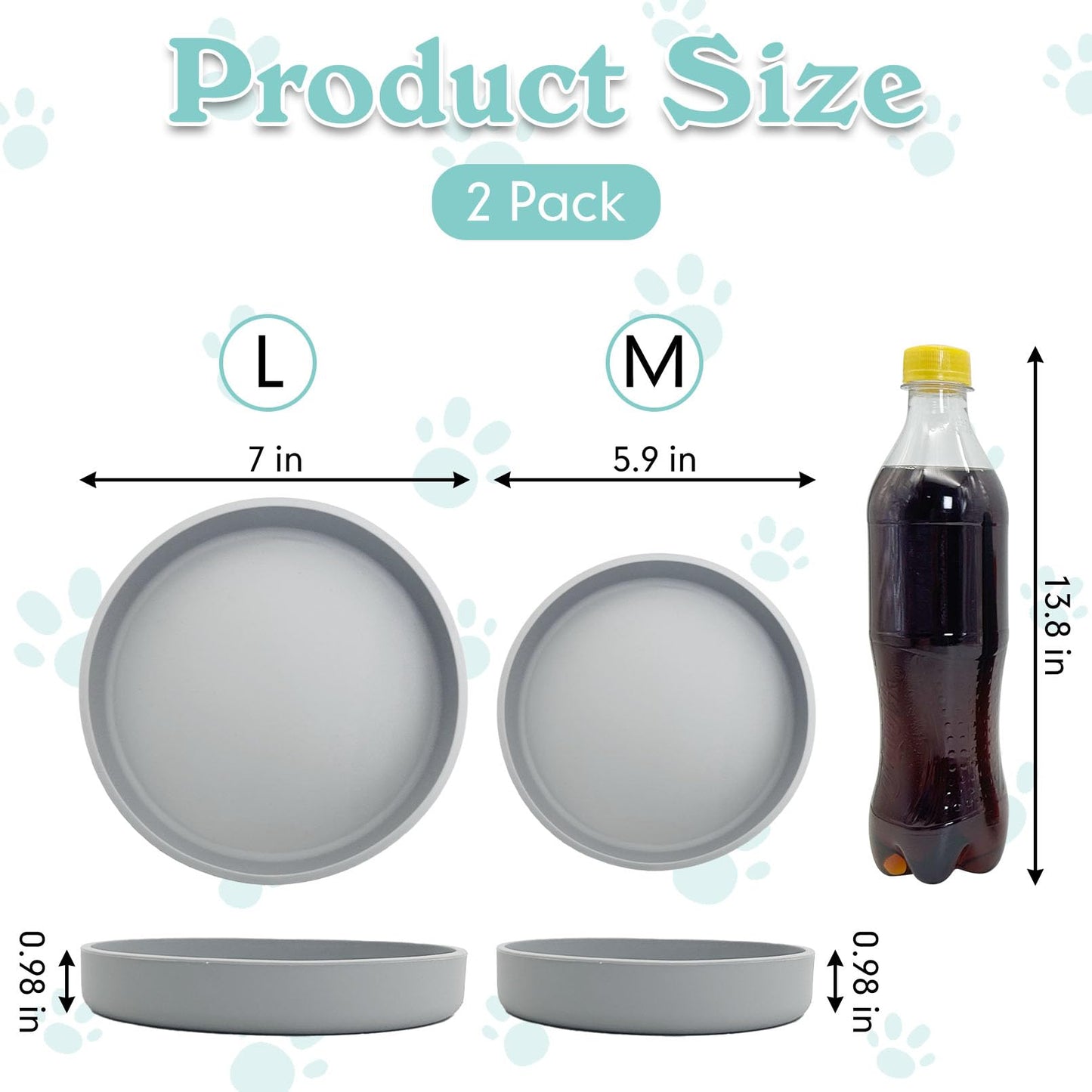 Silicone Cat Food Bowl Shallow Dishes  Wide Cats Bowls Kitty Plates Relief Whisker Fatigue Puppy Feeding Bowl For Dry Food And Wet Food Indoor