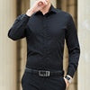 Mens Long-sleeve White Shirt In Korean Style