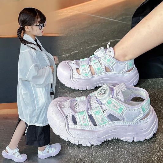 2026 Summer New Korean Style Kids Sports Sandals, Soft Sole Casual Beach Shoes For Boys And Girls