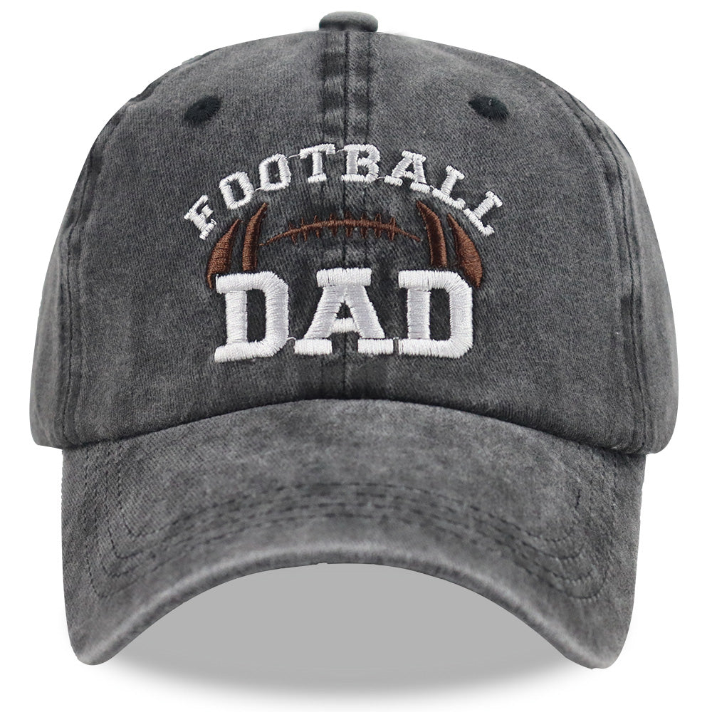 Football Dad Hat, Washed Vintage Baseball Cap For Men, Adjustable Unstructured Cotton Cap, Great Gift For Football Loving