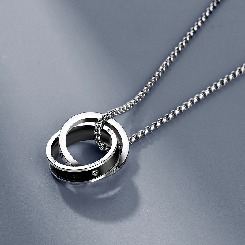 Necklace Male Hip-Hop Personality Pendant Niche All-match Sweater Chain Sweater Chain Titanium Steel Non-fading Male Accessories