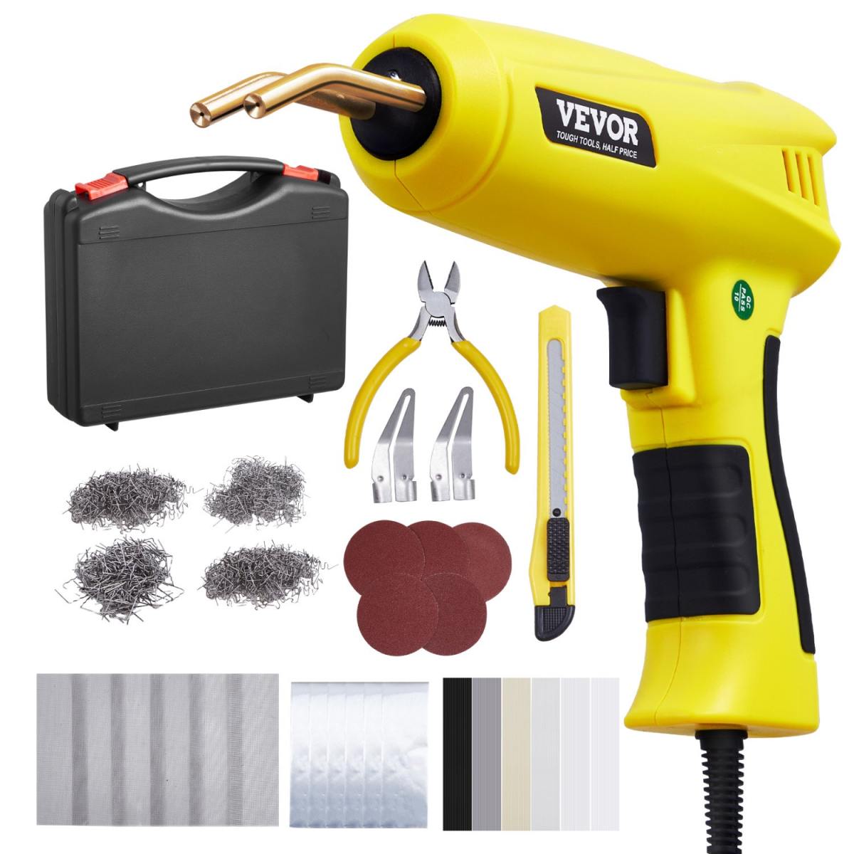 Plastic Welding Kit, 220W Plastic Welder Gun With 800PCS Hot Staples & 56PCS Welding Rods, Professional Hot Staple Welding Gun With LED Light, Carrying Case For Kayak, Toys, Car Bumper Repair
