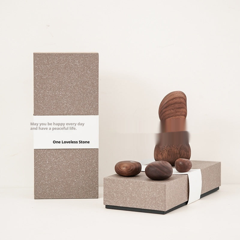 Housewarming Gift Balanced Rock Decoration Creative Wood Carving Cultural And Creative Gifts Emotional Stability Artifact Home Happiness For Friends