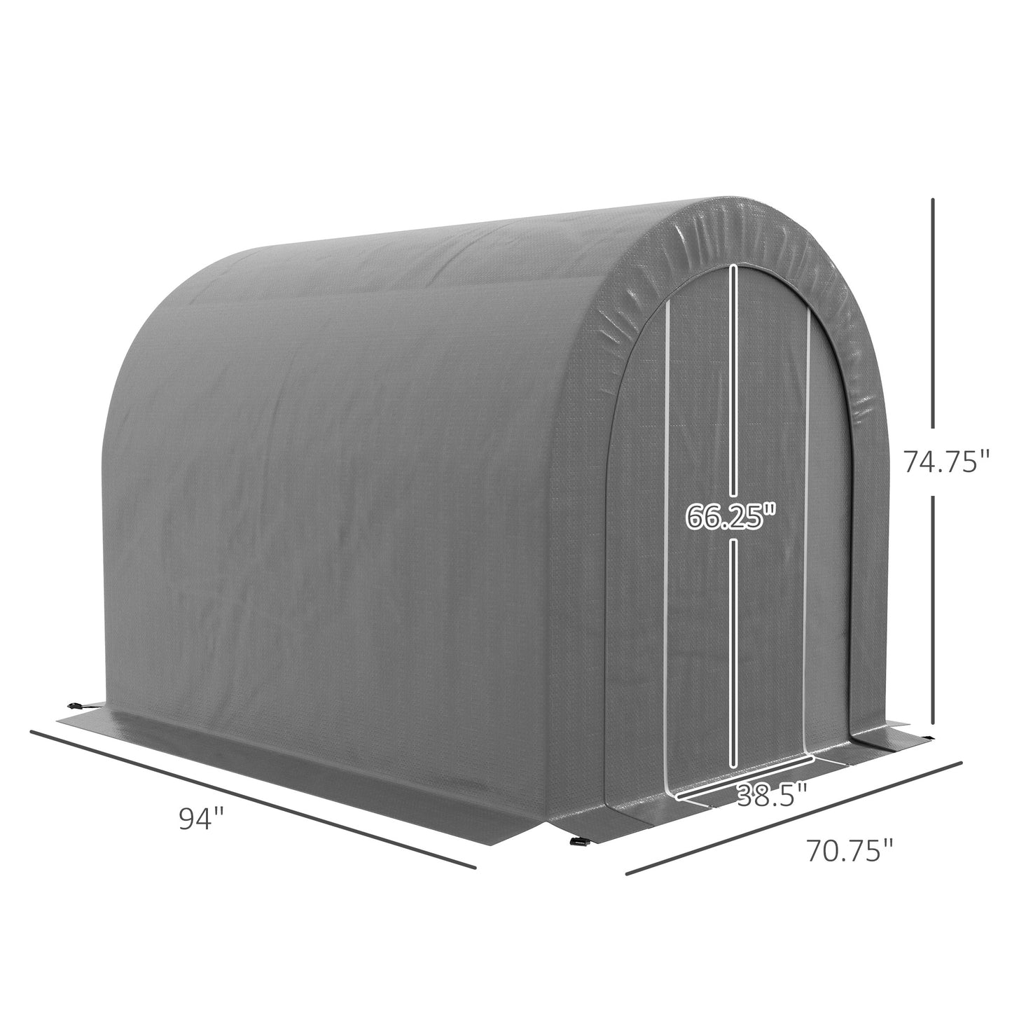 Galvanized Metal 6' X 8' Outdoor Storage Tent, Heavy Duty And Waterproof Portable Shed, For Bike, Motorcycle, Tools