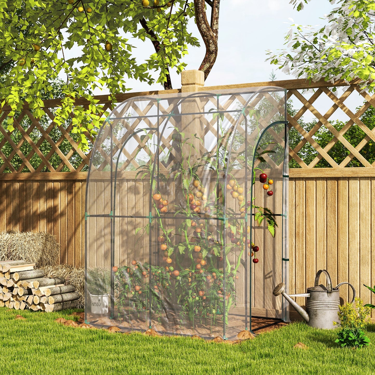 143cm X 118cm Walk-In Lean To Greenhouse, With Accessories