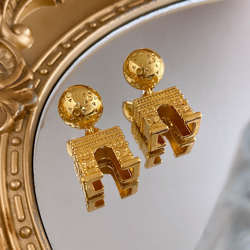 French Vintage Style Earrings For Women Silver Needle Studs Elegant Premium