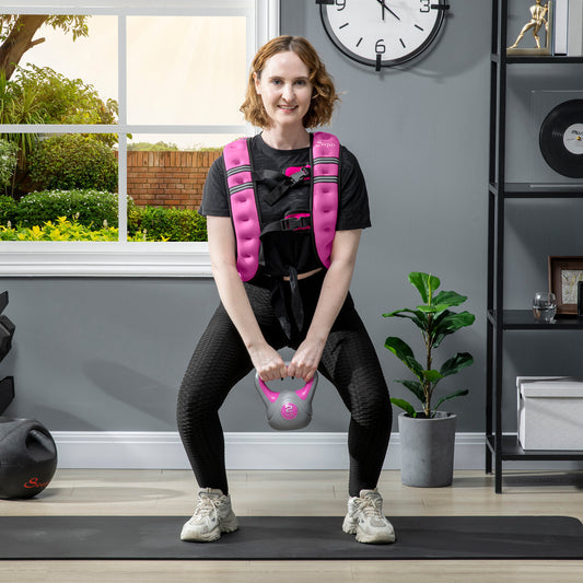 Body Weighted Vest with Pocket, Soft Skin-Friendly Weighted Workout Vest, Adjustable Weighted Running Equipment, 17.6 lbs., Pink