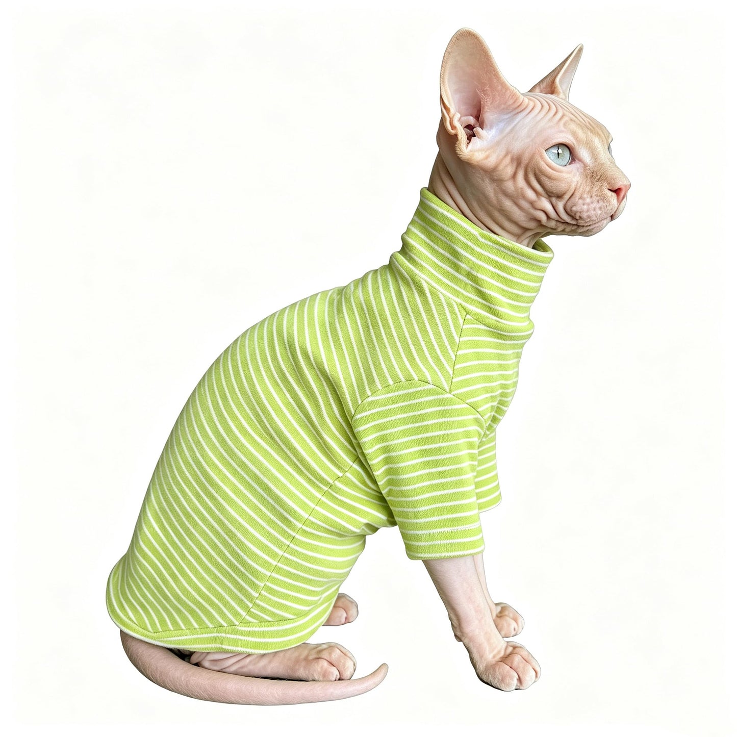 Sphynx Cat Clothes For Cats Only, Narrow Striped Sphynx Shirt Clothes T-Shirts Sweatshirt With Sleeves, Soft Kitten Sphinx Clothes Pet Apparel Devon Rex,Cornish Rex,Peterbald