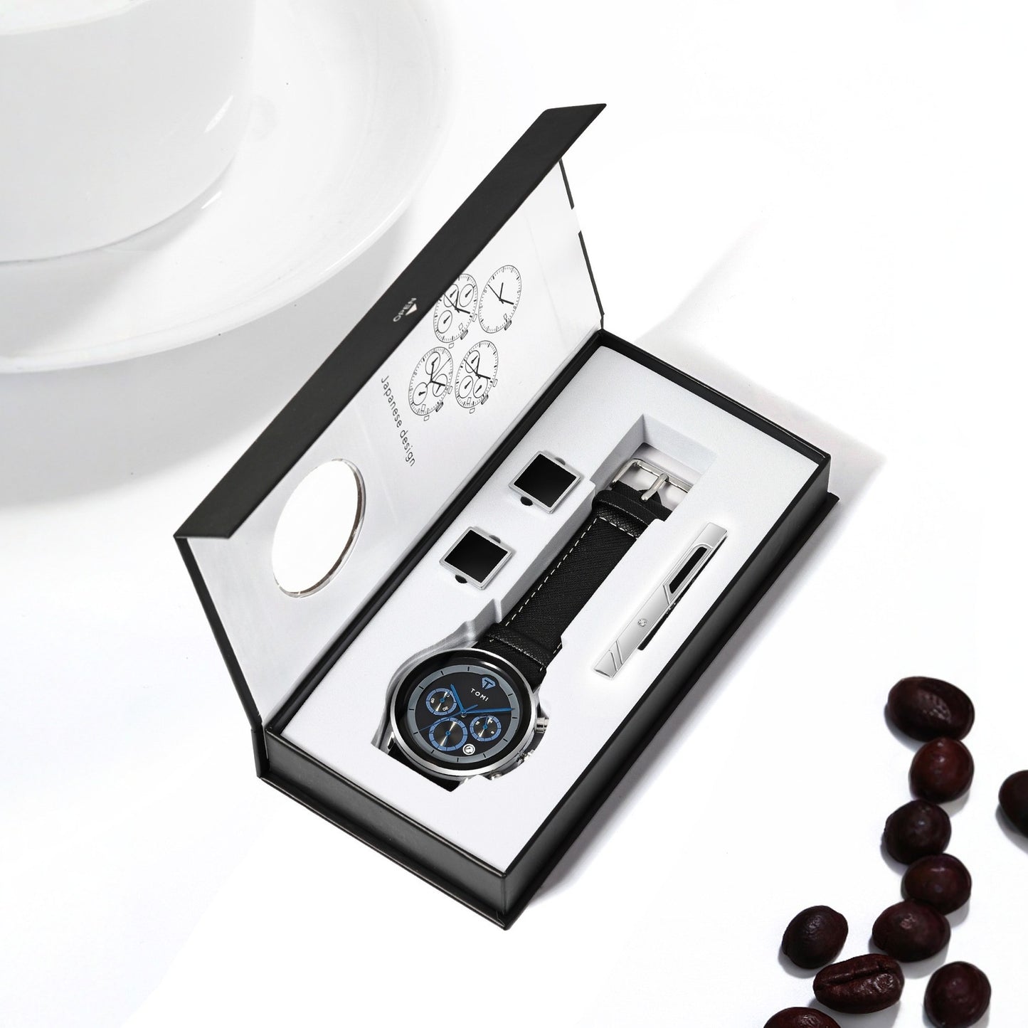 Mens Business Quartz Watch Gift Set