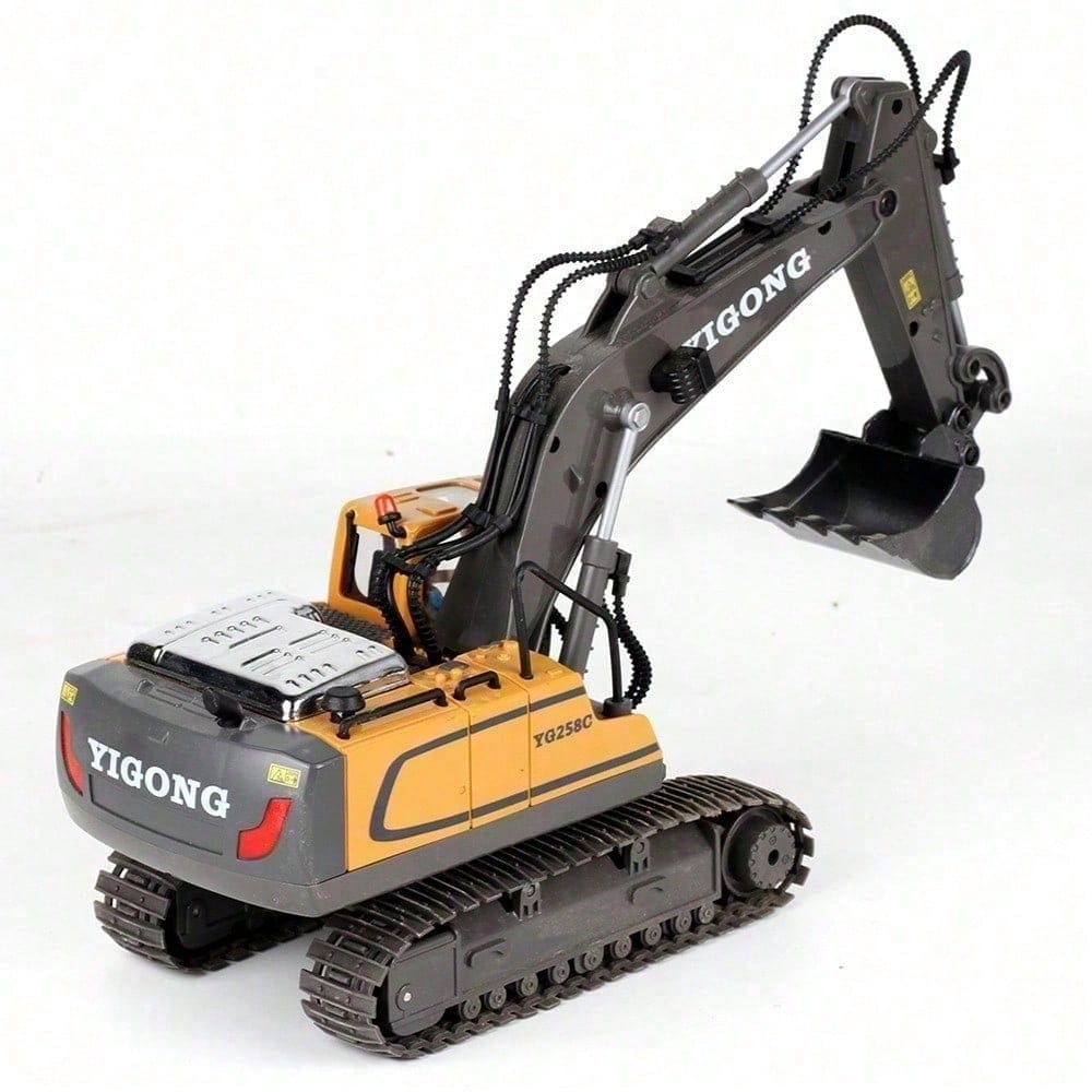 11 Channel Alloy RC Excavator Toy With 2.4GHz, Simulated Digging, 680 Rotation, Lights And Sounds Construction Vehicle Gift For Kids Ages 6