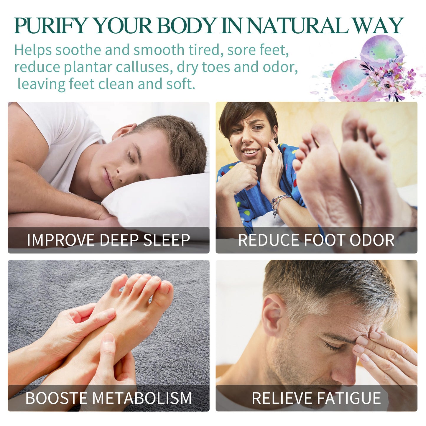EELHOE Foot Soak Bath Bombs With Old Ginger For Foot Skin Care