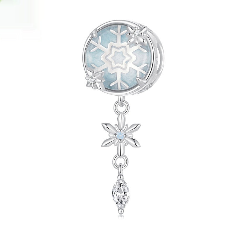 Sterling Silver Winter Snowflake Bracelet String Beads Accessories