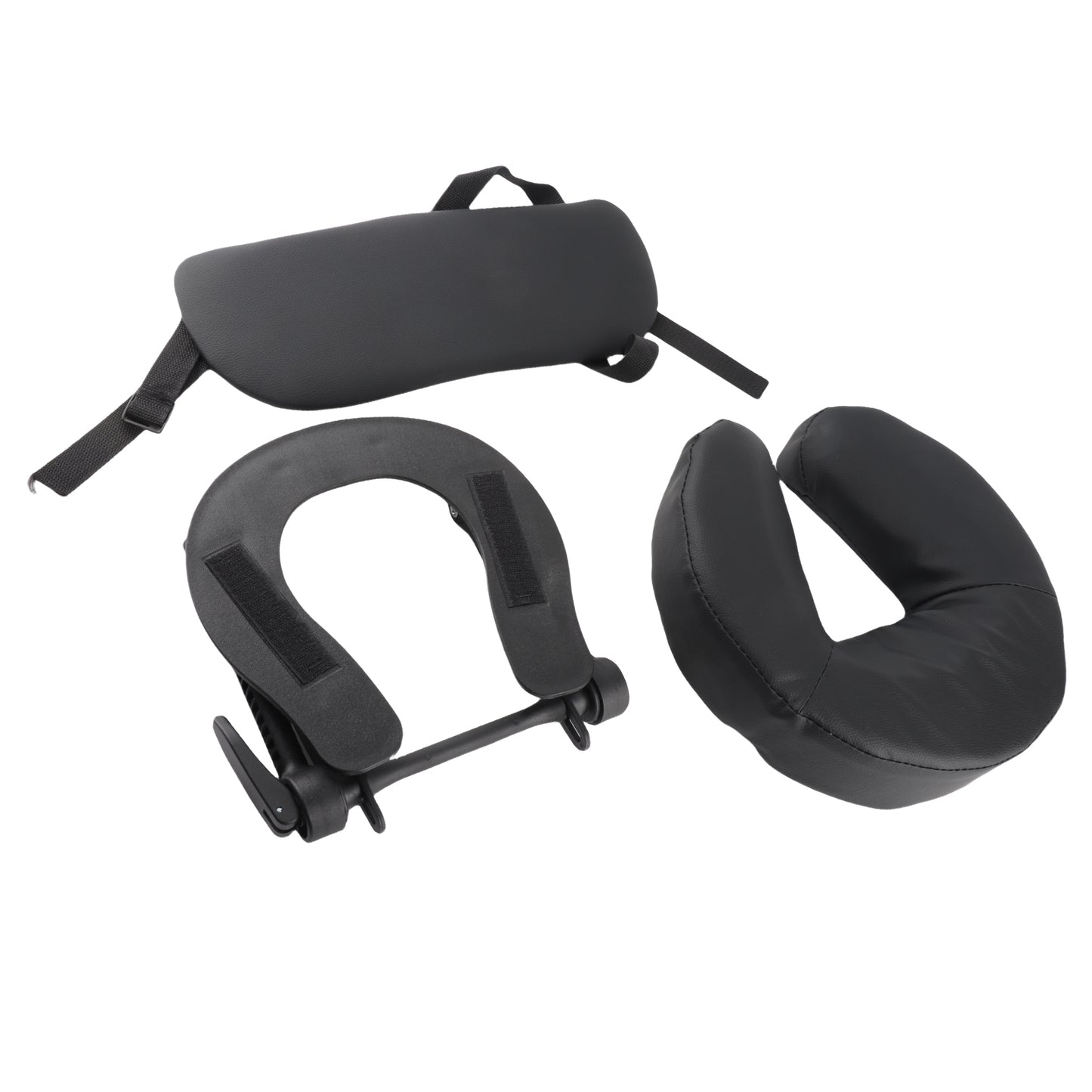 Beauty Bed Headrest Cradle U Shape Adjustable Folding Massage Table Face Cradle Pillow For Beauty Salon Black