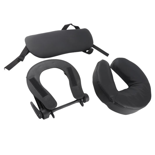 Beauty Bed Headrest Cradle U Shape Adjustable Folding Massage Table Face Cradle Pillow For Beauty Salon Black